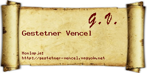 Gestetner Vencel névjegykártya